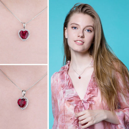 Luxury S925 Red Heart Zircon Necklace