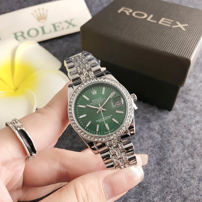 Luxury Silver Crystal Bracelet Watch