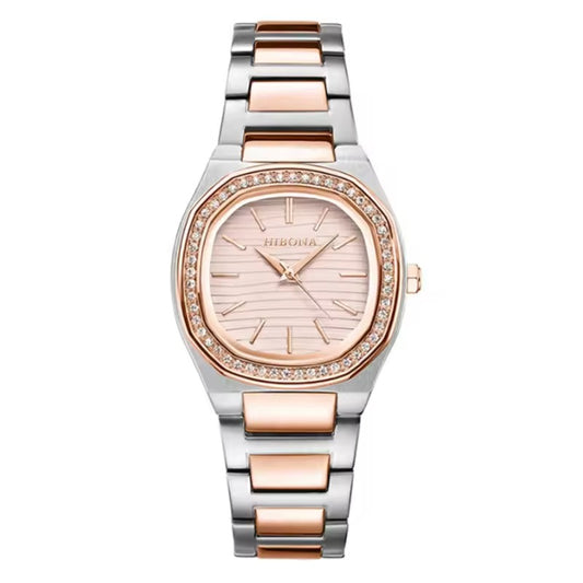 Luxury Two-Tone Crystal Watch