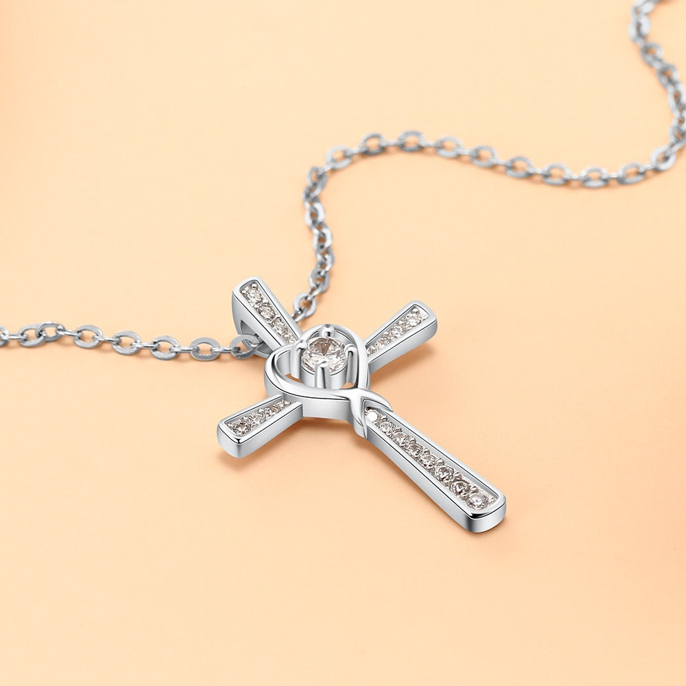 Luxury S925 Silver Cross Necklace