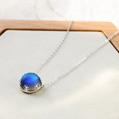 Luxury S925 Aurora Moonstone Necklace