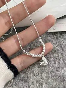 Elegant 925 Silver Heart Necklace