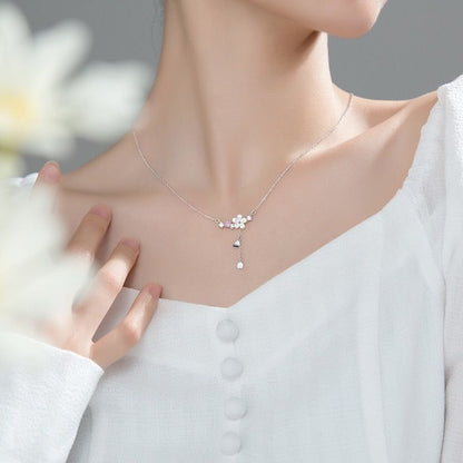 Luxury S925 Shell Flower Tassel Necklace