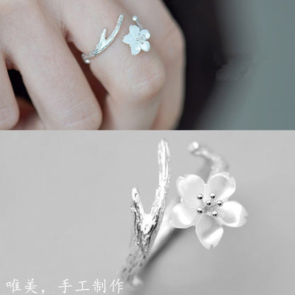 Luxury S925 Cherry Blossom Shell Ring