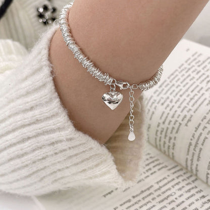 Luxury S925 Silver Heart Bead Necklace