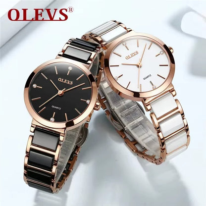Luxury Rose Gold Ceramic Watch