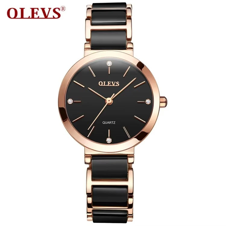 Luxury Rose Gold Ceramic Watch