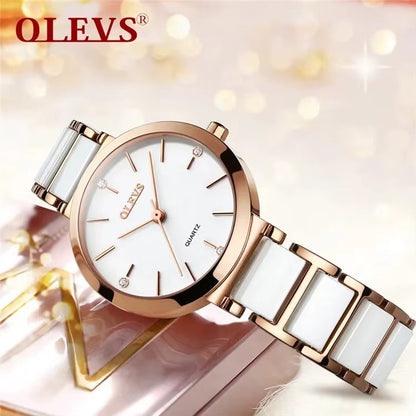 Luxury Rose Gold Ceramic Watch