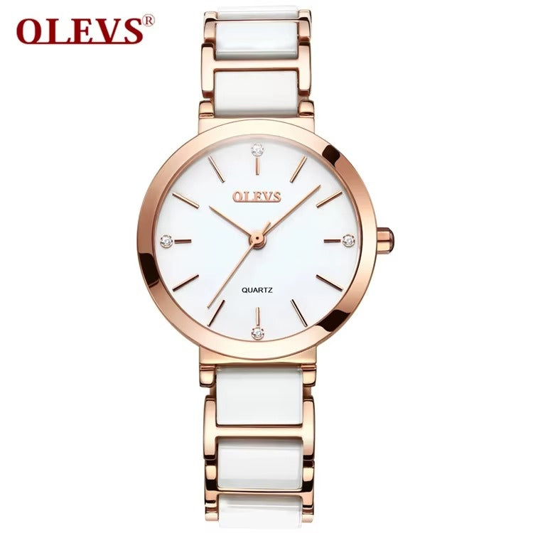 Luxury Rose Gold Ceramic Watch