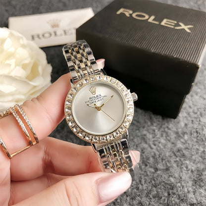 Luxury Gold Green Crystal Watch