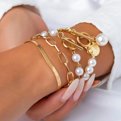 Elegant Gold Bracelet Set -4 Pieces Set