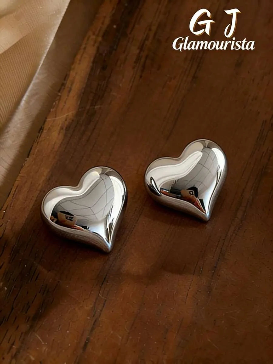 Elegant Gold Heart Earrings