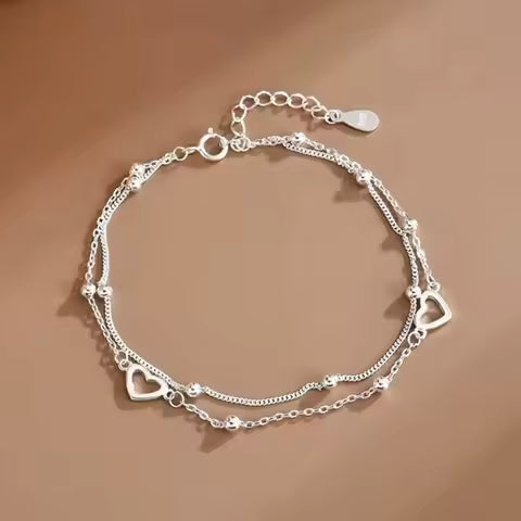 Elegant 925 Silver Bracelet Set