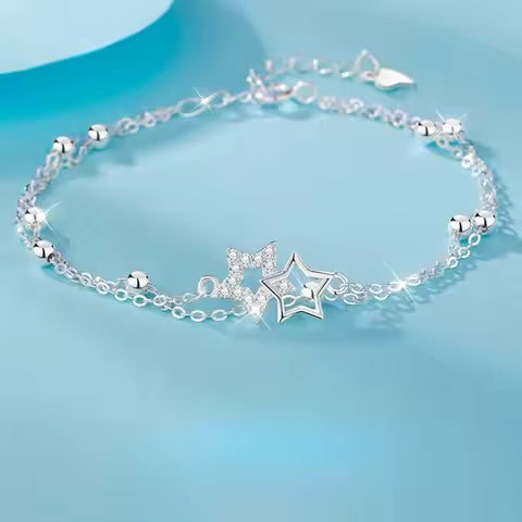 Elegant 925 Silver Bracelet Set