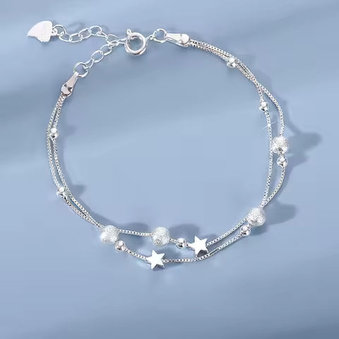 Elegant 925 Silver Bracelet Set