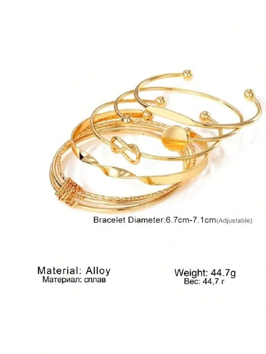 Elegant Gold Cuff Bracelet Set