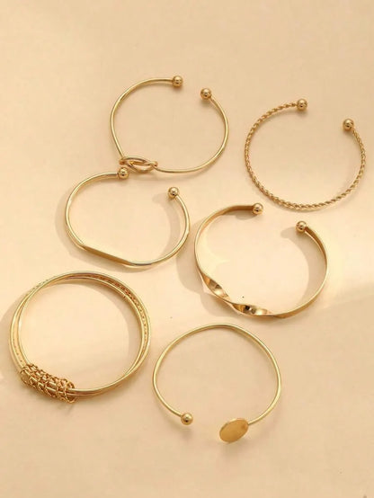 Elegant Gold Cuff Bracelet Set