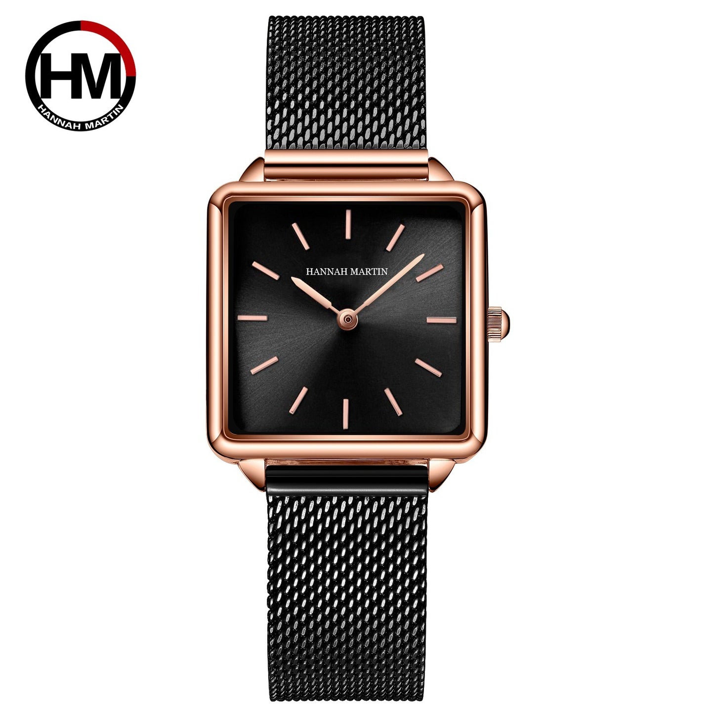 Luxury Rose Gold Square Mesh Watch