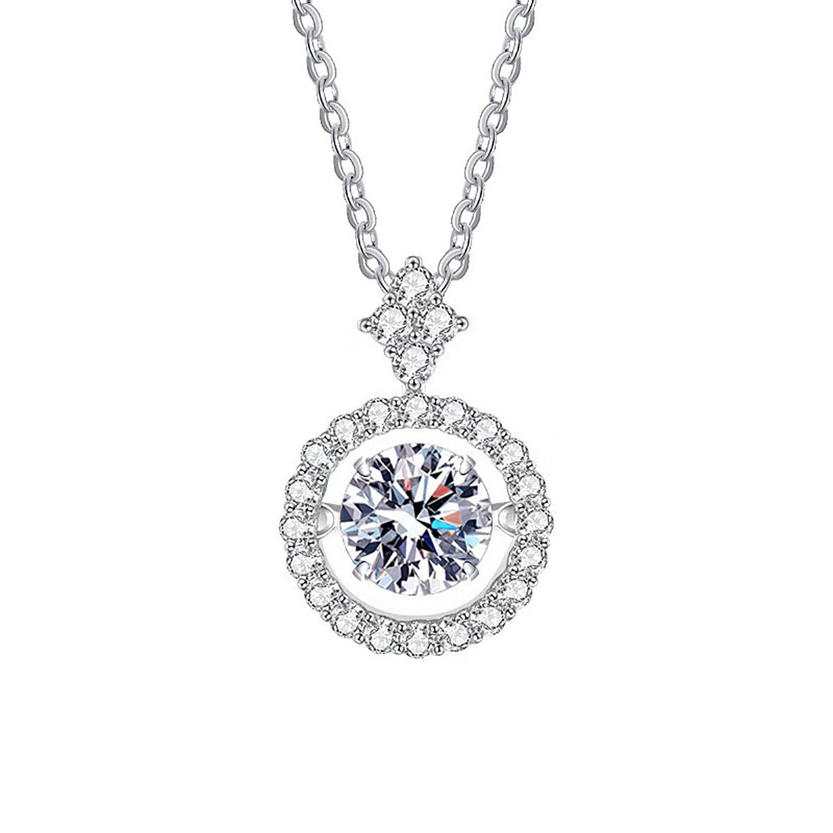 Luxury S925 Moissanite Halo Necklace
