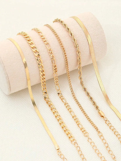 Elegant Gold Sculptural Bracelet Set -5 Pieces Set