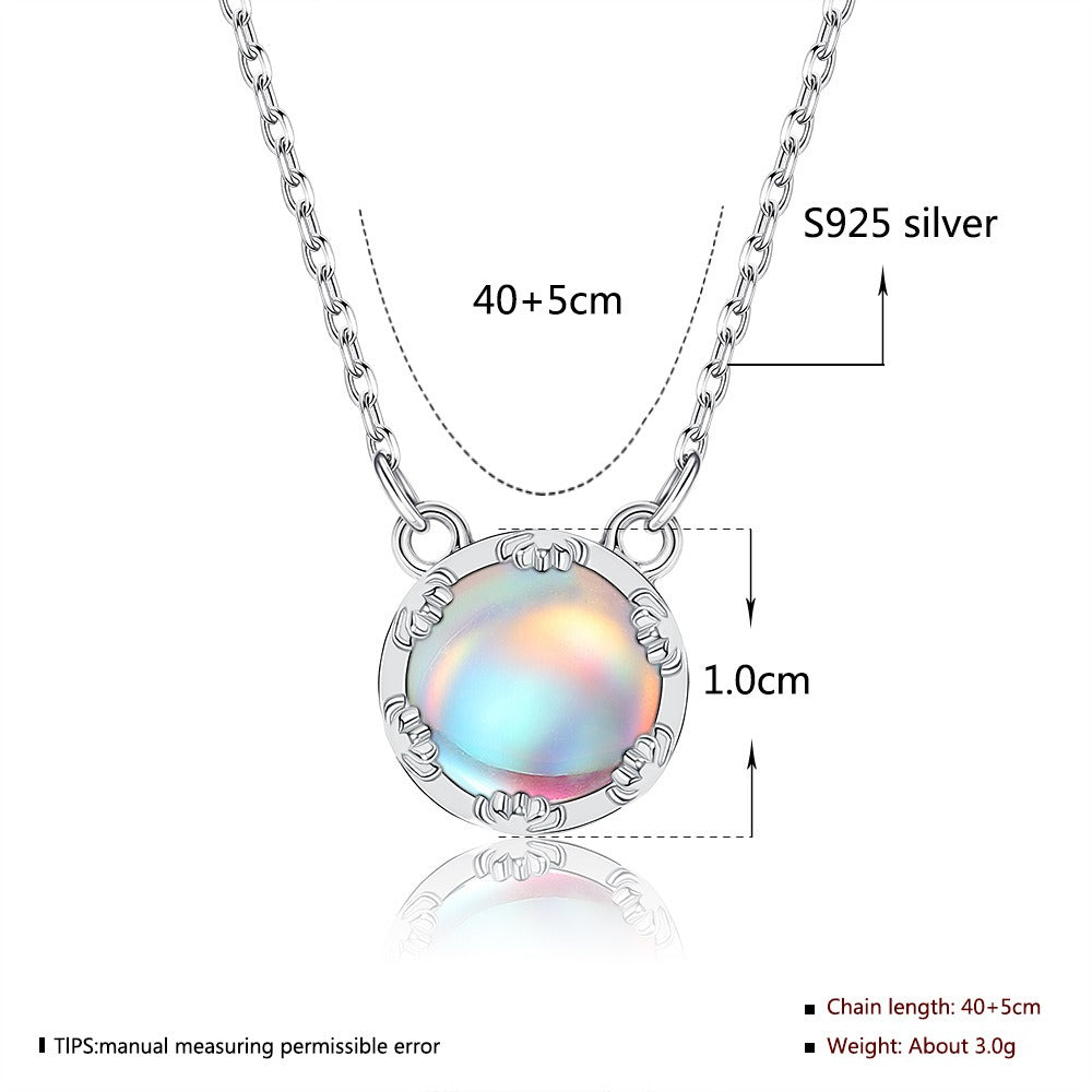 Luxury S925 Aurora Moonstone Necklace