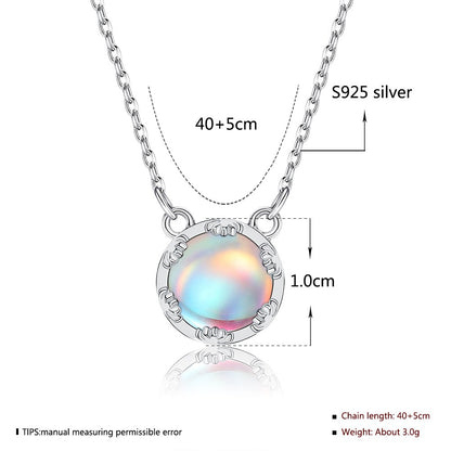 Luxury S925 Aurora Moonstone Necklace