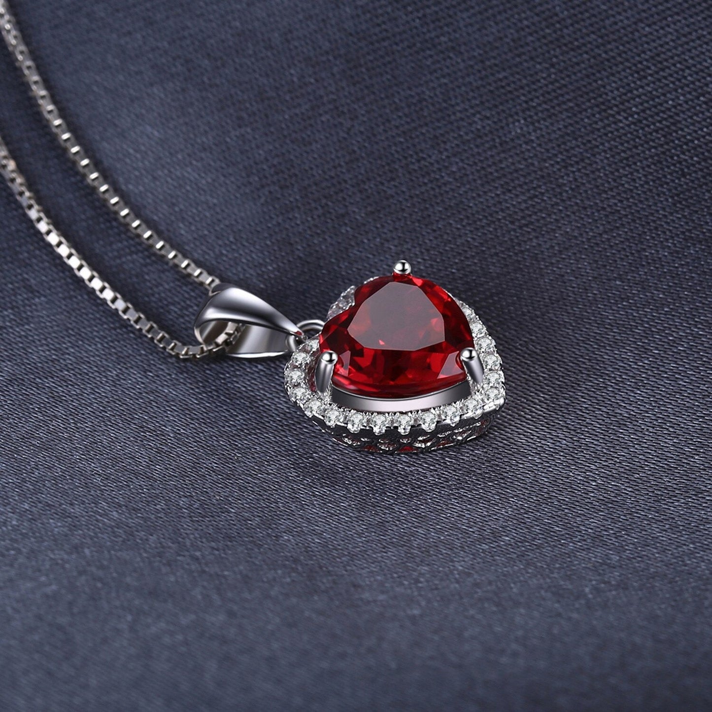Luxury S925 Red Heart Zircon Necklace
