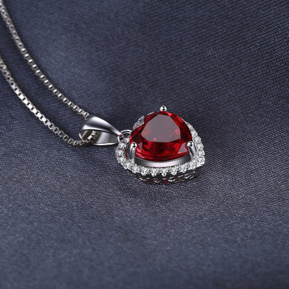 Luxury S925 Red Heart Zircon Necklace