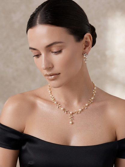 Charm Pearl | Necklace & Earring Set