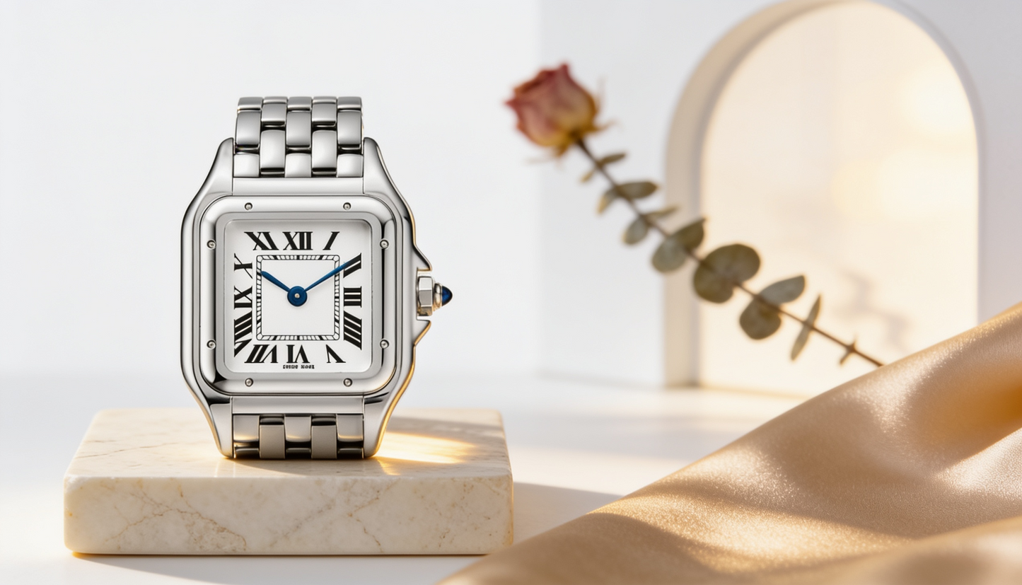 Elegant Silver Roman Watch