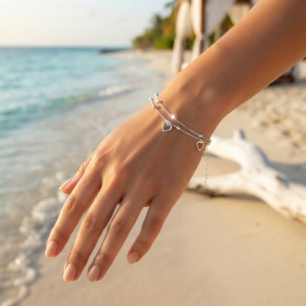 Elegant 925 Silver Bracelet Set