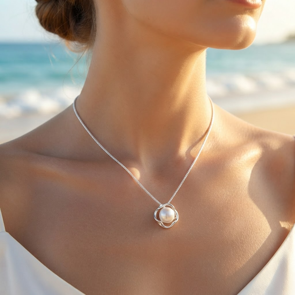 Luxury 925 Silver Pearl Necklace