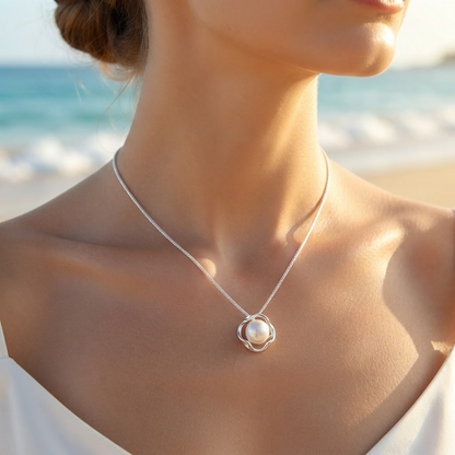Luxury 925 Silver Pearl Necklace