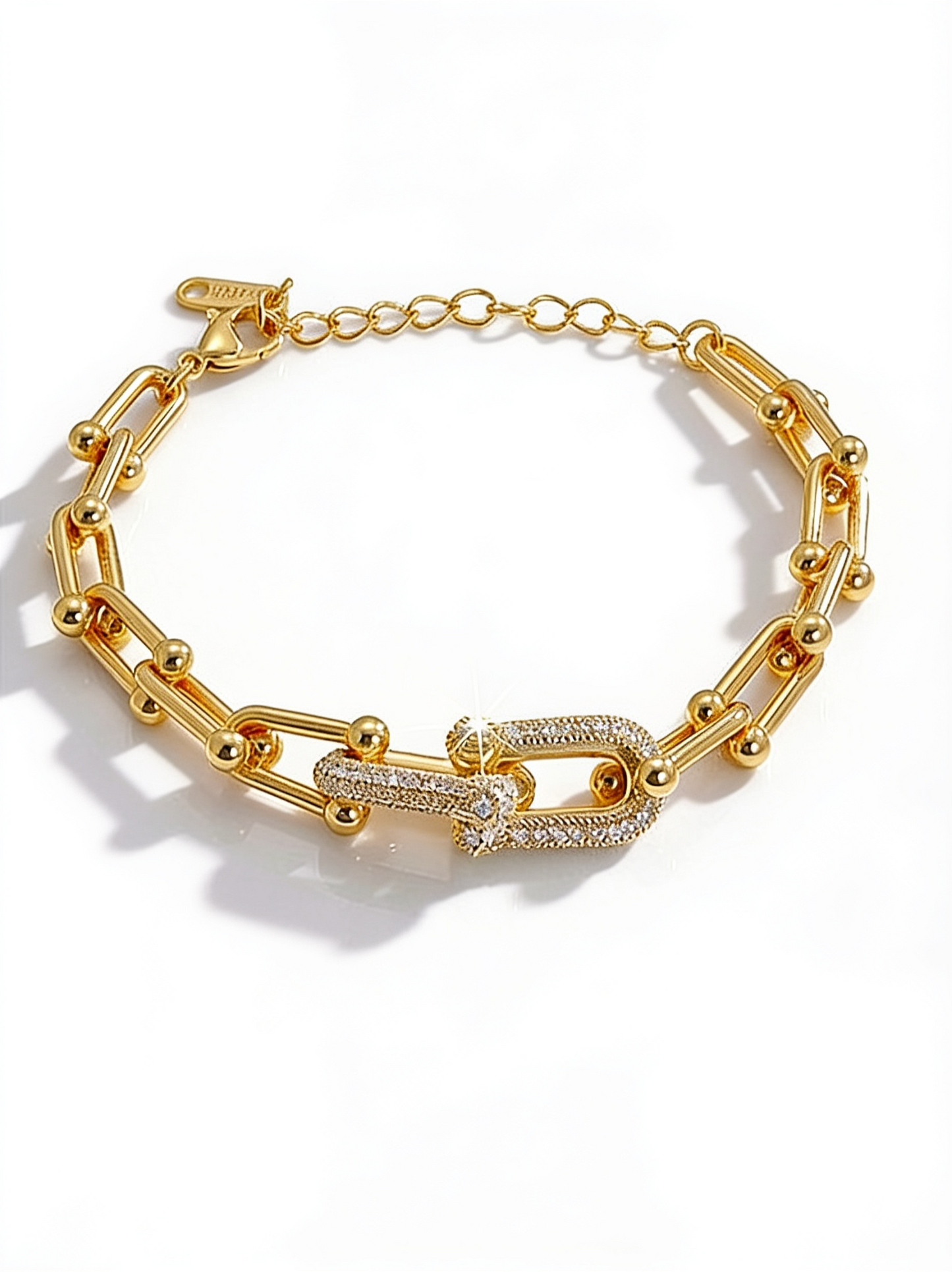 Gold Pavé Link Necklace