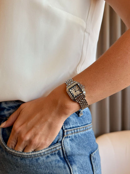Elegant Silver Square Watch