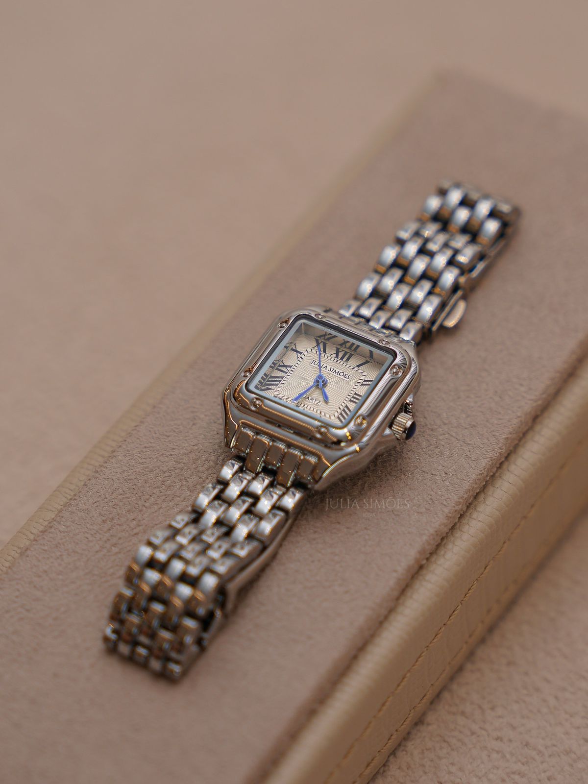 Elegant Silver Square Watch