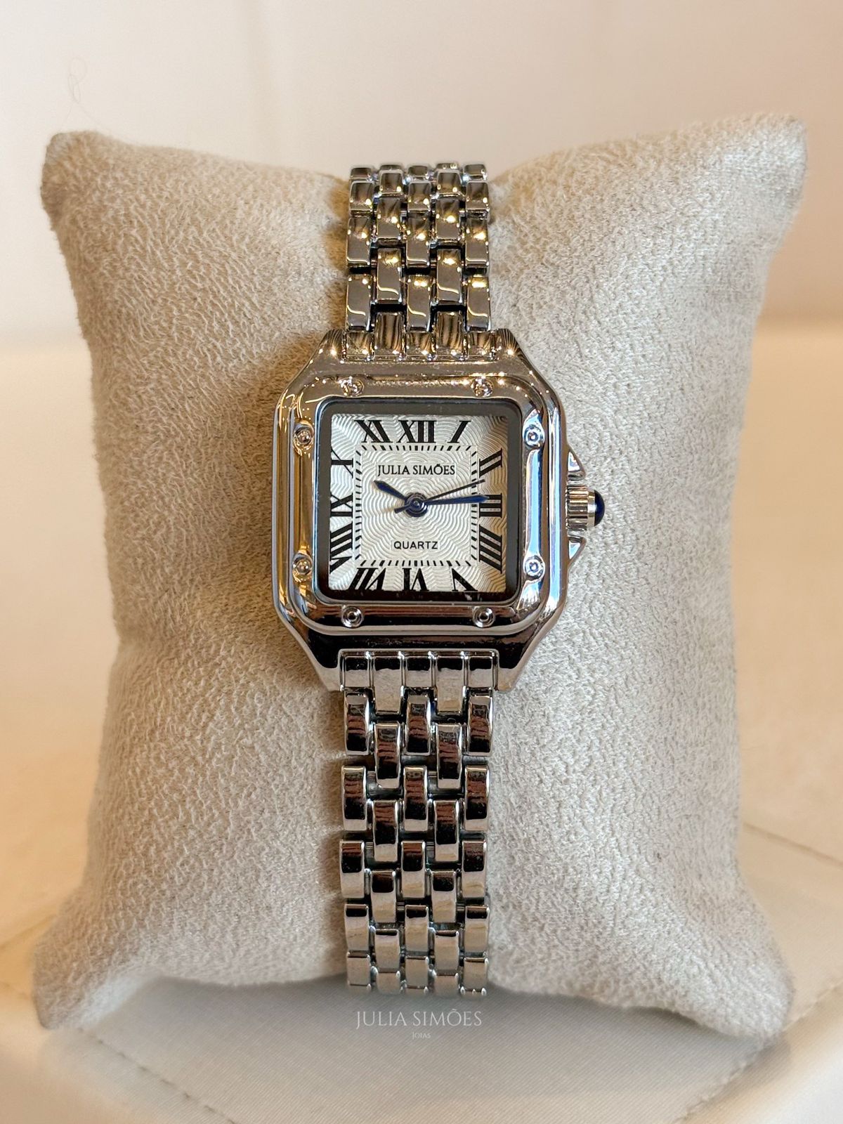 Elegant Silver Square Watch